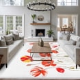 thumbnail image 3 of Large Area Rugs for Living Room Bedroom, Red Flowers 5'x8' Rug Washable Carpet Runner Indoor Outdoor, Watercolor Spring Country Botanical Floral Non Slip Floor Mats Rug for Kitchen, Bathroom, 3 of 8