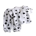 thumbnail image 1 of Ensemble 2 Pcs pour Garçons Tenues d'Été Bébé Manches Courtes Col Rond Boutons Pyjamas Hauts Pantalons Coupe Décontractée Tenue Garçon 3-4 Ans, 1 of 3