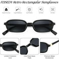 thumbnail image 6 of FEISEDY Retro Rectangular Sunglasses for Women Men 90s Small Vintage Fashion Square Sunnies B0282, 6 of 12