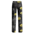 thumbnail image 4 of Pajama Pants for Women Halloween Pumpkin Print Soft Drawstring Comfy Sleep Pants, 4 of 5