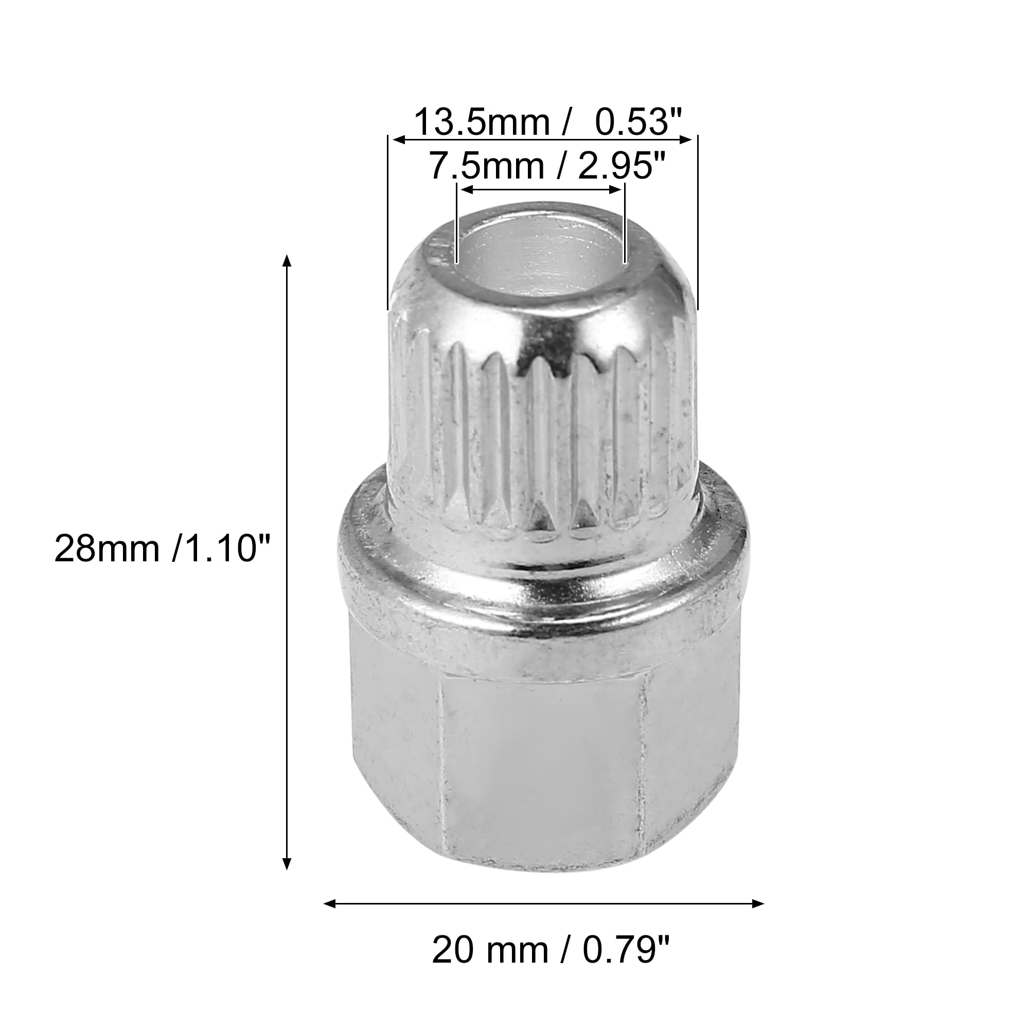 Unique Bargains Hollow Wheel Lock Lug Nut Anti-Theft Key for BMW 38/22PT