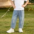 thumbnail image 5 of Edvintorg Jeans For Boys Fashion Elastic Waist Cargo Denim Pants with Pockets School Uniform Boys Clothes 3-12 Years, 5 of 8