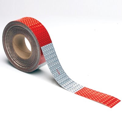 

Stimsonite Reflective Red & White Vehicle Conspicuity Tape with 7 Year Warranty 2 x 50 yd. (1 Roll)