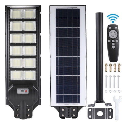 

9900000000LM 1600W Commercial Solar Street Light IP67 Spotlight Road Lamp+Pole