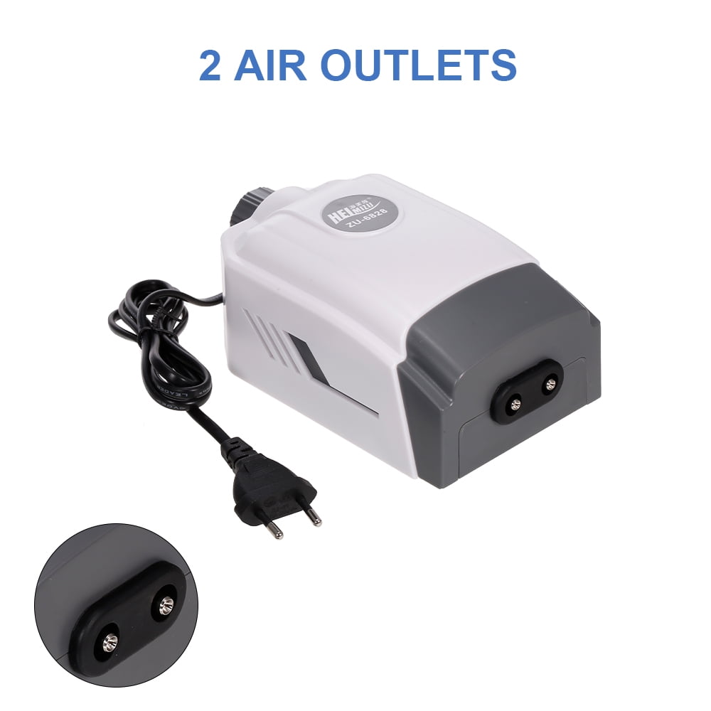 Aquarium Air Pump Dual Outlet Adjustable Oxygen Pump Ultra Silent Powerful Aerator Pump Oxygen
