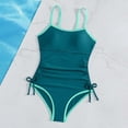 thumbnail image 6 of Miaoju Girls Swimsuit Ruffle Adjustable Straps One Piece Bathing Suit Solid Color Ruched Girls' Swimwear 9-16Y, 6 of 6