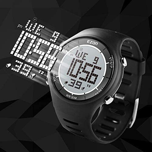 Ezon Digital Sport Watch For Outdoor Running With Countdown Timer And  Stopwatch Waterproof Mens Black Watch Black L008A11 