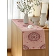 thumbnail image 5 of Table Runner 72 Inches Long for Kitchen Dining, Pink Floral Dresser Scarf Farmhouse, Dining Table Decorations for Wedding/Parties, Circular Flowers Ethnic Abstract Aesthetic 14 x 72 In, 5 of 8