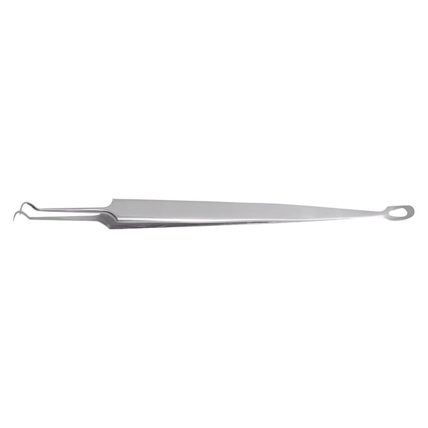 EeaseMX Pinzas de doble gancho, agujas para el acné, de acero inoxidable, para eliminar puntos negros, pinza para espinillas, color plateado