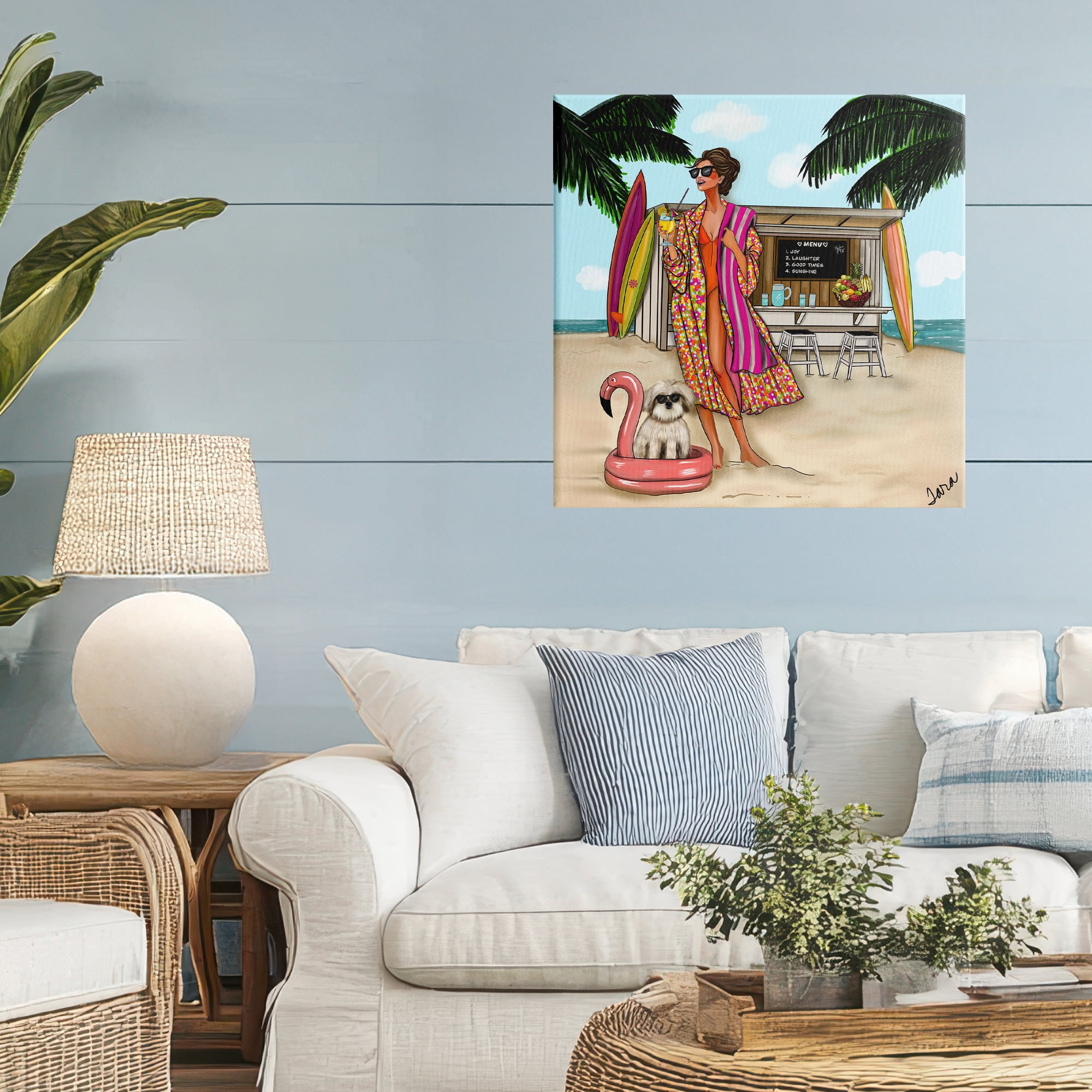 Stupell Industries Beach Girl in Summer Sun Canvas Wall Art, design by Tara Boone