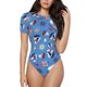 thumbnail image 1 of Fotbe Colorful Sailing Ship Body de Mujer con Cuello Redondo y Mangas Cortas, Sin Mangas Ajustado, Suave, Cómodo y Básico-Medium, 1 of 7