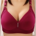 thumbnail image 2 of MIUOWANP Women's Bras No Underwire Full Support Solid Color Push-Up Sexy Ladies Bra Without Steel Rings,Wine XL, 2 of 8