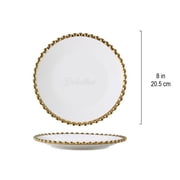 Dinner Plates Set, Modern Gold Accented 16 Piece Plate Set, Elegant Dining for 4, Home Kitchen Accessories, Minimalist Design Plate Collection
