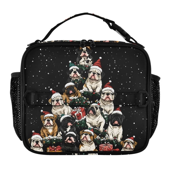ALAZA Christmas Dogs Lunch Box Insulated Lunch Bag Cooler Tote with Shoulder Strap