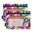 thumbnail image 2 of Colorful Cartoon Pandas 2 Pack Pencil Pouch for 3 Ring Binder Smooth Zipper Folders with Pockets Clear Window Pencil Case, 2 of 6