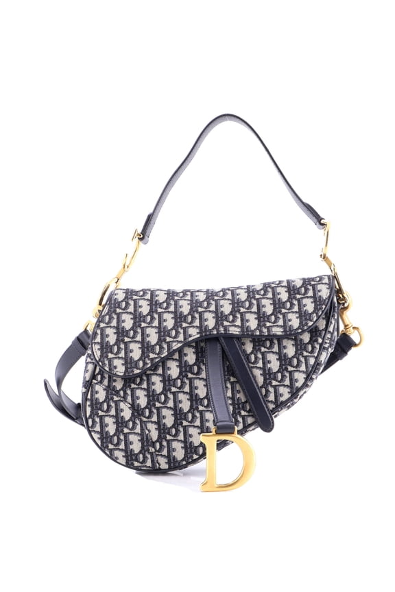 Pre-Owned Saddle Handbag with Strap Oblique Canvas Medium By Rebag