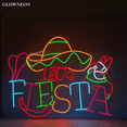 thumbnail image 3 of Glowneon Let's Fiesta Neon Sign, Fiesta Mexican Restaurant Wall Decor, 3 of 5