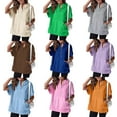 thumbnail image 6 of WBQ Womens Oversized Short Sleeve Half Zip Hoodies 2024 Fashion Summer Sweatshirts with Pockets, 6 of 7