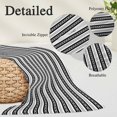 thumbnail image 6 of Boho Black Stripe Standard Size Pillow Cover,Pillowcase Protectors with Zipper,Breathable Decorative Throw Pillow Case Cover,Abstract Geometric White Minimalist Pillow Shams for Couch Sofa 20x26Inch, 6 of 8