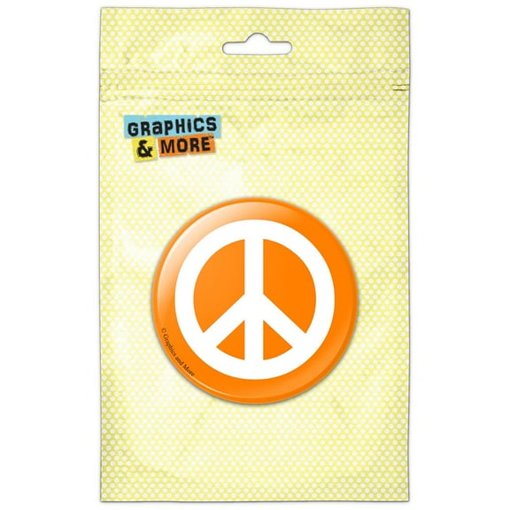 Peace Sign Symbol Orange Pinback Button Pin Badge