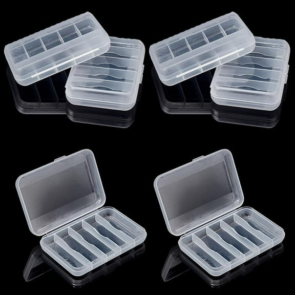 30pcs Clear Beads Storage Containers Box 5 Grids Plastic Storage Case Small Bead Organizers Transparent Boxes with Hinged Lid for Small Items Crafts Jewelry 2.2x3.1 inch