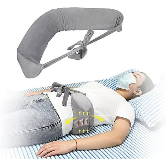 Lumbar roll pillow for lower back pain support while sleeping.