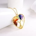 thumbnail image 6 of [Clearance] Gold Plated Colorful Crystal Pendant Necklaces for Women Fashion Stainless Steel Tree of Life Heart Necklace Jewelry Daughter Birthday Thanksgiving Gift on Clearance, 6 of 7