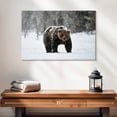 thumbnail image 2 of Elephant Stock Winter Grizzly Bear Wall Art - Horizontal Canvas Wall Art - Living Room Wall Decor - Animal Canvas - Brown And Gray Decor - 24" x 16", 2 of 8
