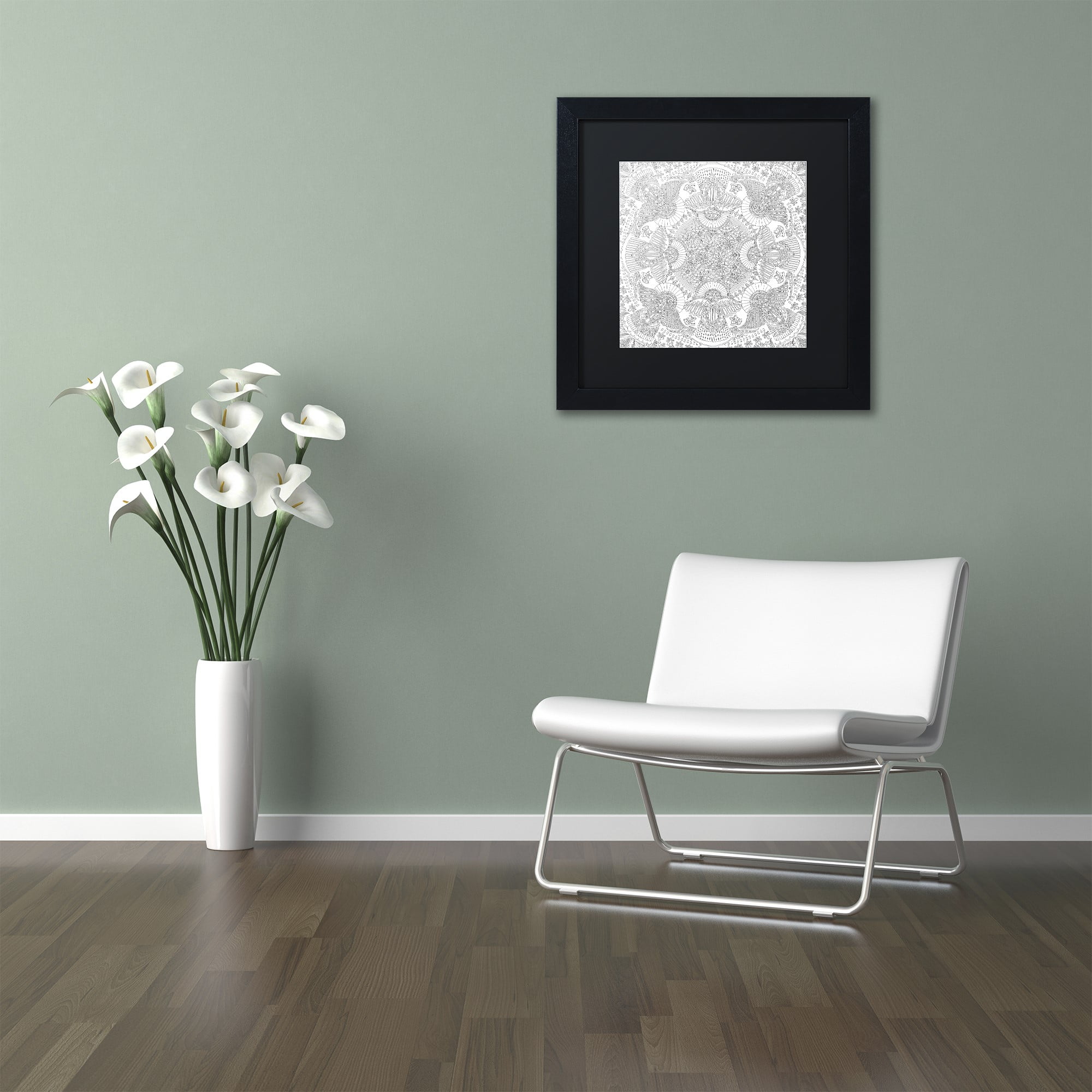 Trademark Fine Art "Christmas Angels" Canvas Art by Hello Angel, Black Matte, Black Frame