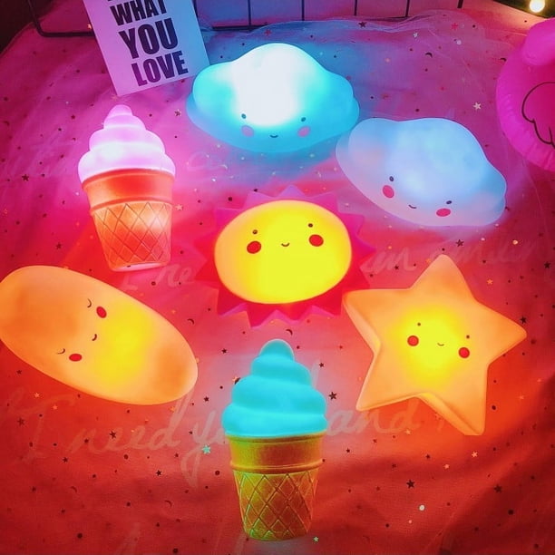 USMEI Luz Nocturna Infantil Mini LED - Lámpara De Mesa Plegable Con Soporte Para Móvil, Regalo Para Niños