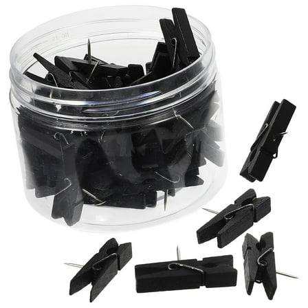 Mobutofu 50Pcs Picture Clips for Photos in Black 1.4*0.8*0.2in
