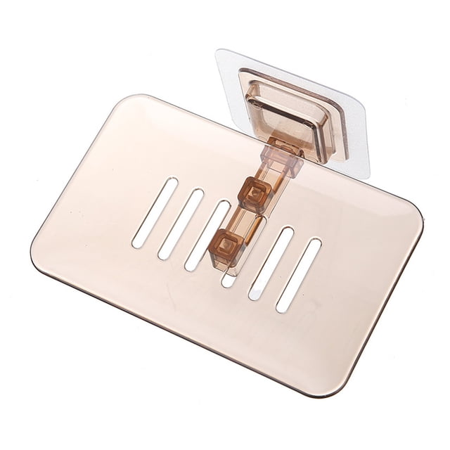 Advancent Soporte para baño, estante extraíble autoadhesivo para pared, soporte para drenaje de platos de secado Cocina y Comedor Color del té