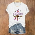 thumbnail image 2 of Clearance! HCURIBAD Shirts for Women, Women's Casual Letter Printed Round Neck Short Sleeve Top Halloween Witch T Shirt, Womens Graphic Tees, Halloween Shirts for Women 1PC T-Shirt White L, 2 of 4