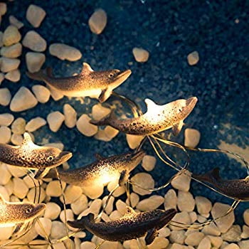 Dolphin Fairy String Lights,10FT Copper Wire 30 LEDs Battery Operated Fun Indoor Lights for Bedroom, Children Room, Patio, Party, Home, Wedding, Mirror, DIY Party Decorations
