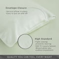 thumbnail image 5 of TOSMO Luxury Pillow Case Set of 2, Viscose Made from Bamboo OEKO-TEX, Silky Soft, Breathable & Cooling Pillow Cases with Envelope Closure (Queen, Light Green), 5 of 6