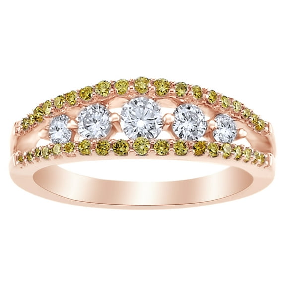 White Natural Diamond Anniversary Band Ring in 14k White Gold (0.75 Cttw)