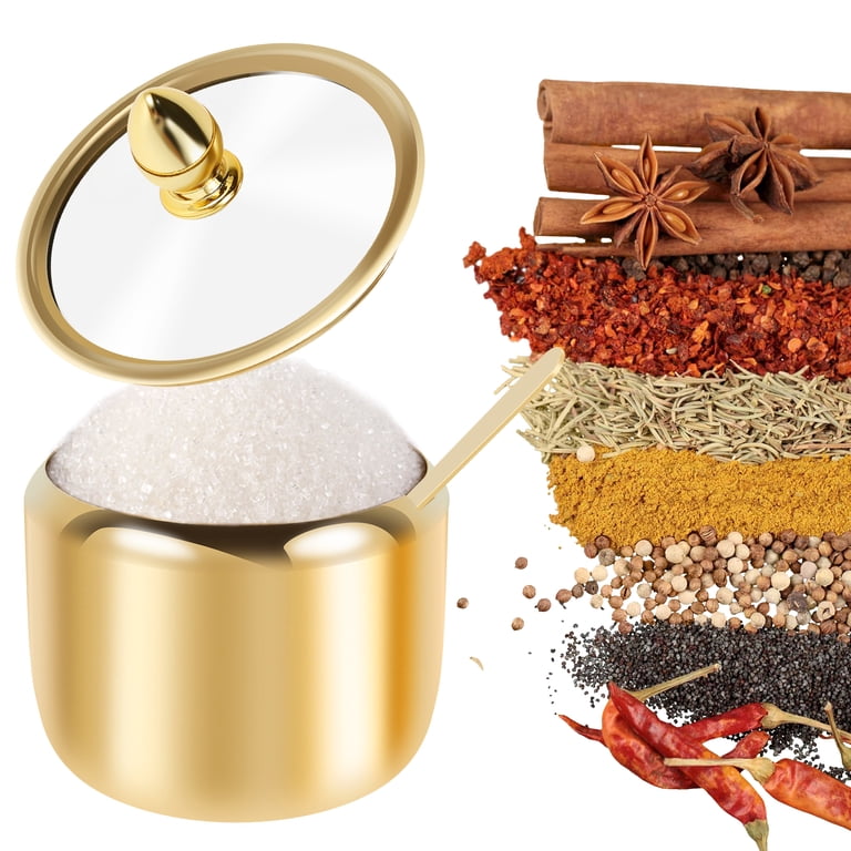 Jetcloudlive Stainless Steel Sugar Container with Glass Lid photo 6