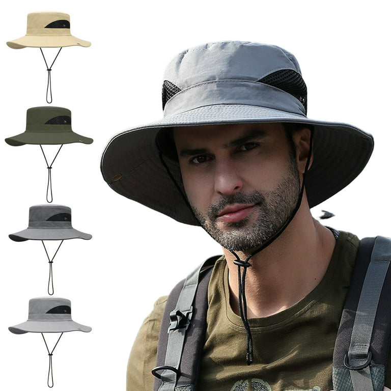YeekTok Fishing Hiking Hat with String Wide Brim Hat for Men Women