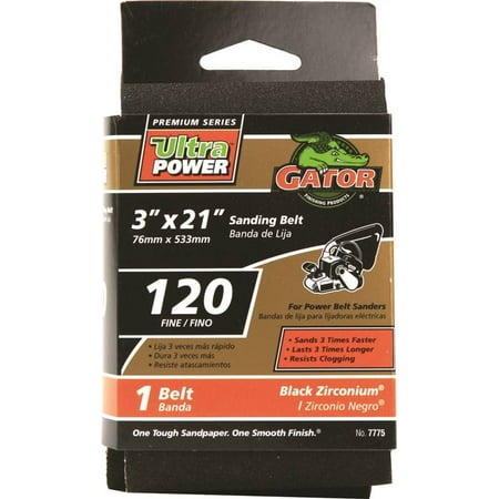 

Gator 7775 Sanding Belt 120-Grit Fine 21 in L 3 in W Zirconium Oxide