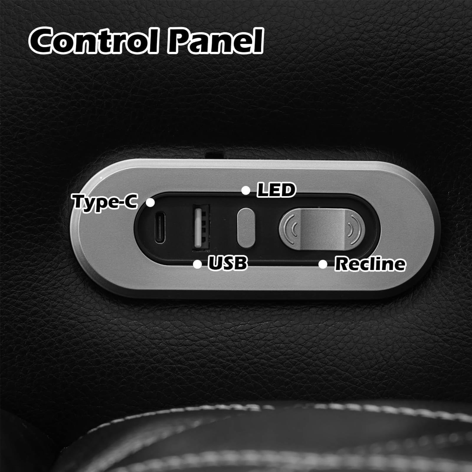 Electric Power Recliner Sofa Chair with USB Ports and Cup Holders, 3 Seater Leather Reline Couch Home Theater for Living Room, Black