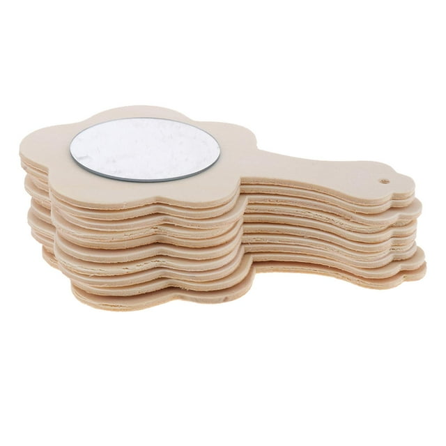 Juego de Espejo de Bolsillo de Madera de 10 Piezas para Juguete Infantil , flor