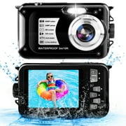 Underwater Camera 30 MP Full HD 1080P Video Recorder Waterproof Camera 16X Digital Zoom 10 ft Digital Camera for Snorkeling,Vacation, Black
