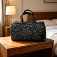 thumbnail image 6 of Travel Bag,Weekender Bag,Lightweight Quilted Design With Adjustable Strap,Spacious Storage Organizer For Daily Outings And Overnight Trips(Black), 6 of 8