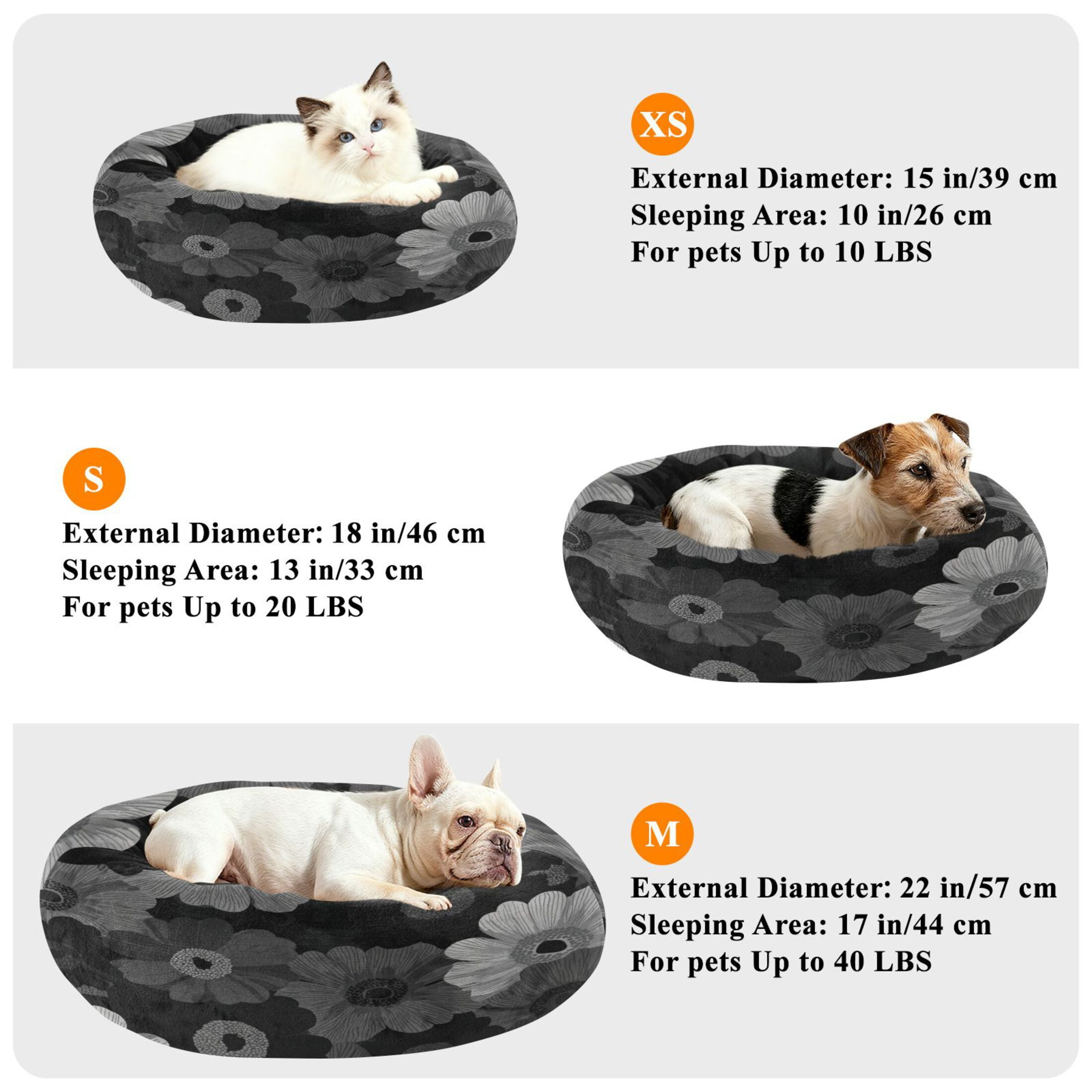 Iauyy Pet Couch Donut Cat Bed for Indoor Cats/Small Dogs Washable & Machine with Non-slip Bottom Calming Cat Furniture, Iconic Design (M)