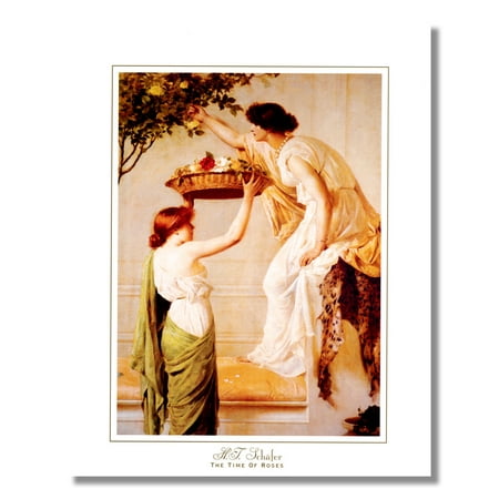 - Victorian Time of Roses Women Picking Flowers Wall Picture 8x10 Art Print