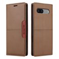 thumbnail image 4 of For Google Pixel 7A Flip Wallet Case,[RFID Blocking]PU Leather Magnetic Folio Cover,With Card Slots,Flip Folding Kickstand,Shockproof TPU Anti-fall Rugged Phone Case Cover,Brown, 4 of 11
