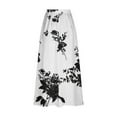 thumbnail image 5 of WXLWZYWL Women Flowy Maxi Skirt Floral Print Fall Casual Boho High Elatic Waist Loose Long Skirt with Pockets, 5 of 5