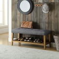 thumbnail image 4 of Grey and Oak Tufted Padded Seat Bench, 4 of 5