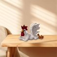 thumbnail image 4 of Estatua decorativa de gallo de pollo, resina pequeña Escultura de figura de gallos, mini divertido acostado de lado guiñando un ojo C, 4 of 5