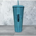 Starbucks 2023 Blue Chrome Studded Venti 24oz Tumbler with Straw